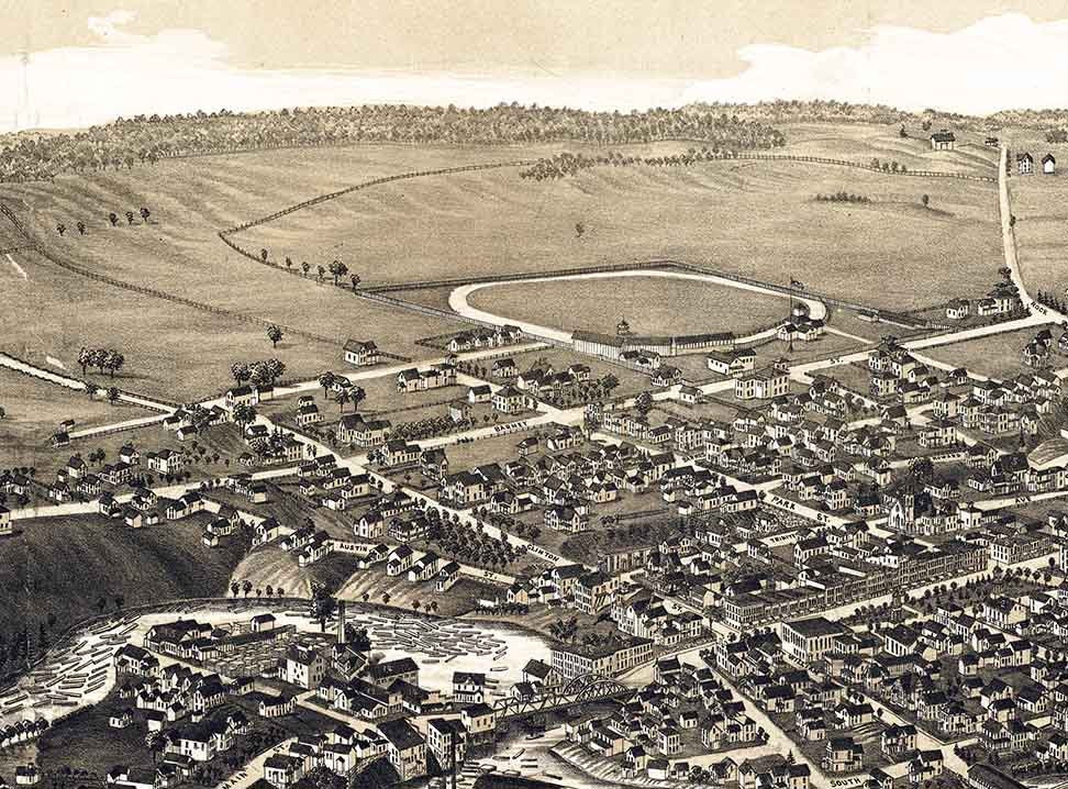 1885 Panoramic Map of Gouverneur New York