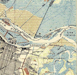 1942 Topo Map of Savannah Georgia Quadrangle