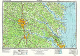 1943 Topo Map of Richmond Virginia Quadrangle Chesapeake Bay