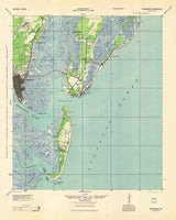 1945 Topo Map of Brunswick Georgia Quadrangle St Simon Sound