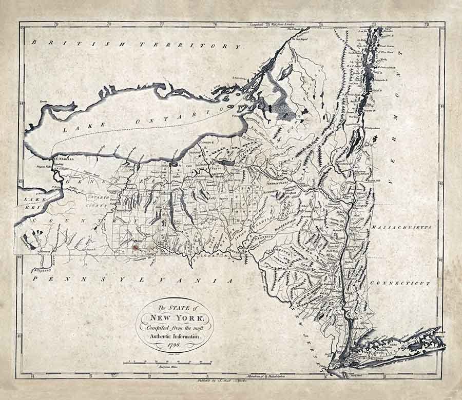 1796 Map of the State of New York