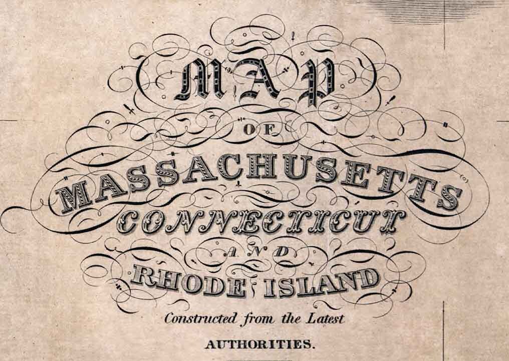 1831 Map of Massachusetts Connecticut and Rhode Island