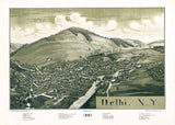 1887 Panoramic Map of Delhi New York