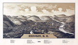 1887 Panoramic Map of Deposit New York