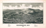 1887 Panoramic Map of Ellenville New York
