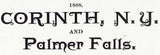 1888 Panoramic Map of Corinth New York Palmer Falls