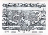 1888 Panoramic Map of Wickford Rhode Island