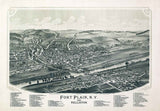 1891 Panoramic Map of Fort Plain New York Nelliston New York