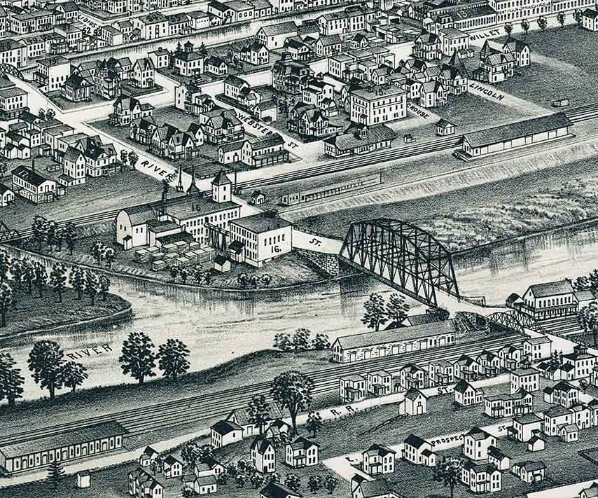 1891 Panoramic Map of Fort Plain New York Nelliston New York