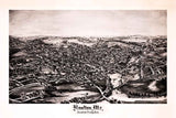 1894 Panoramic Map of Houlton Aroostook County Maine