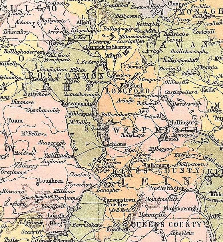 1874 Map of Ireland