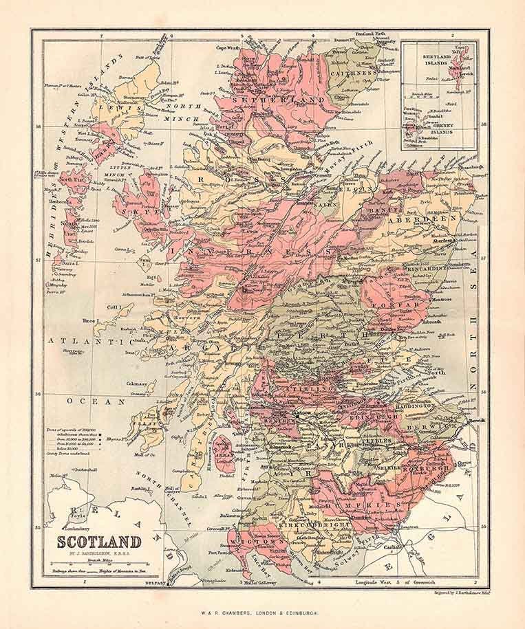 1874 Map of Scotland