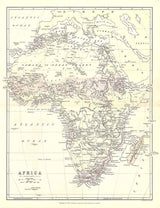 1885 Map of Africa Europe Arabia