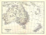 1885 Map of Australia and New Zealand
