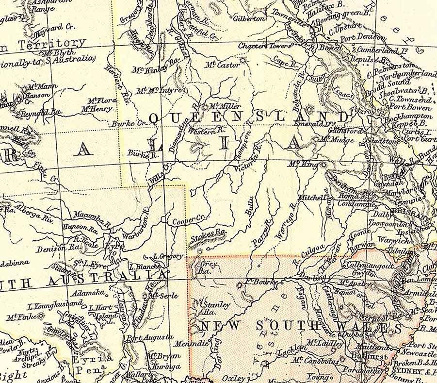 1885 Map of Australia and New Zealand