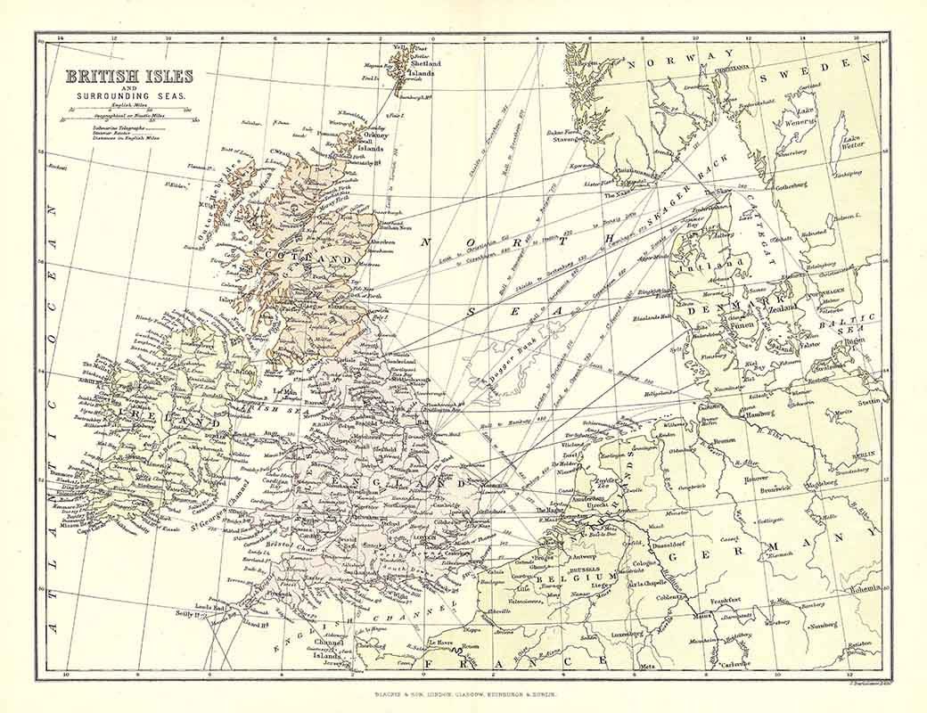 1885 Map of British Isles