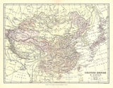 1885 Map of Chinese Empire and Japan