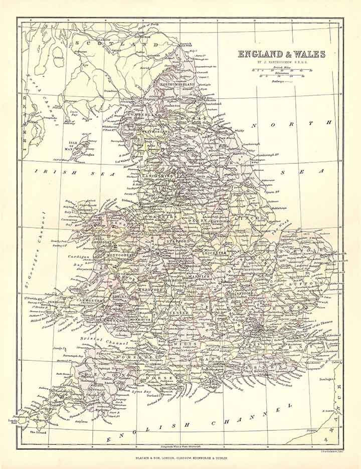 1885 Map of England and Wales