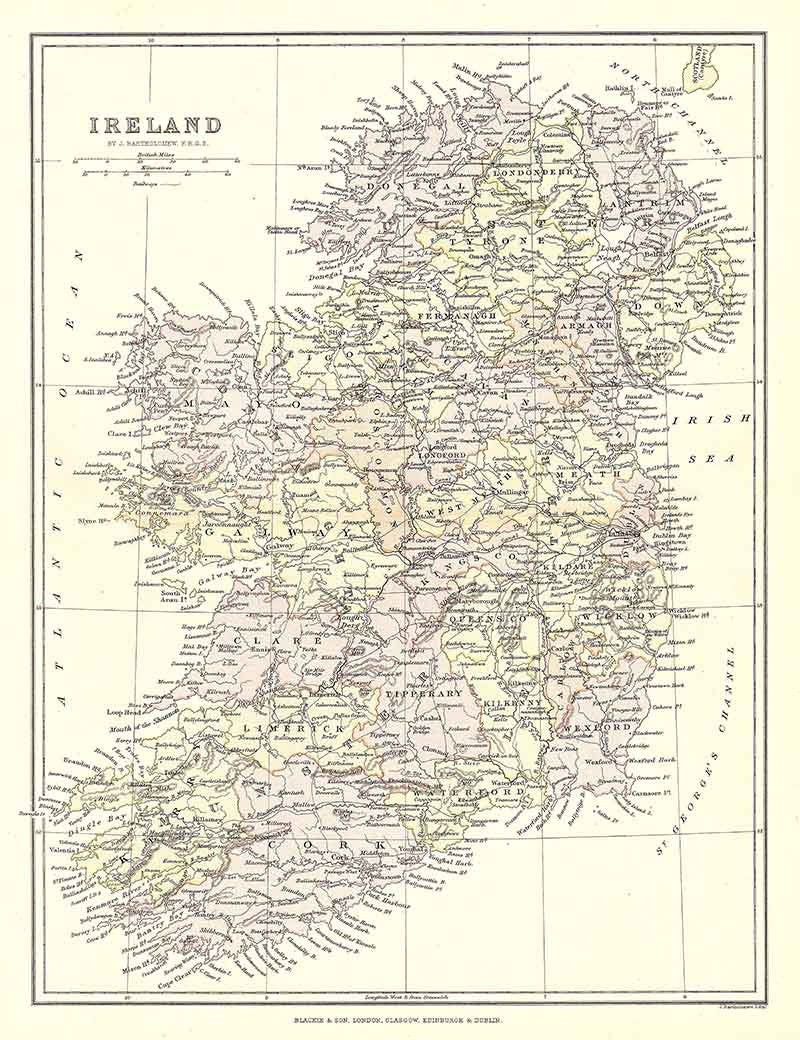 1885 Map of Ireland