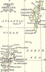 1885 Map of Scotland Orkney and Shetland