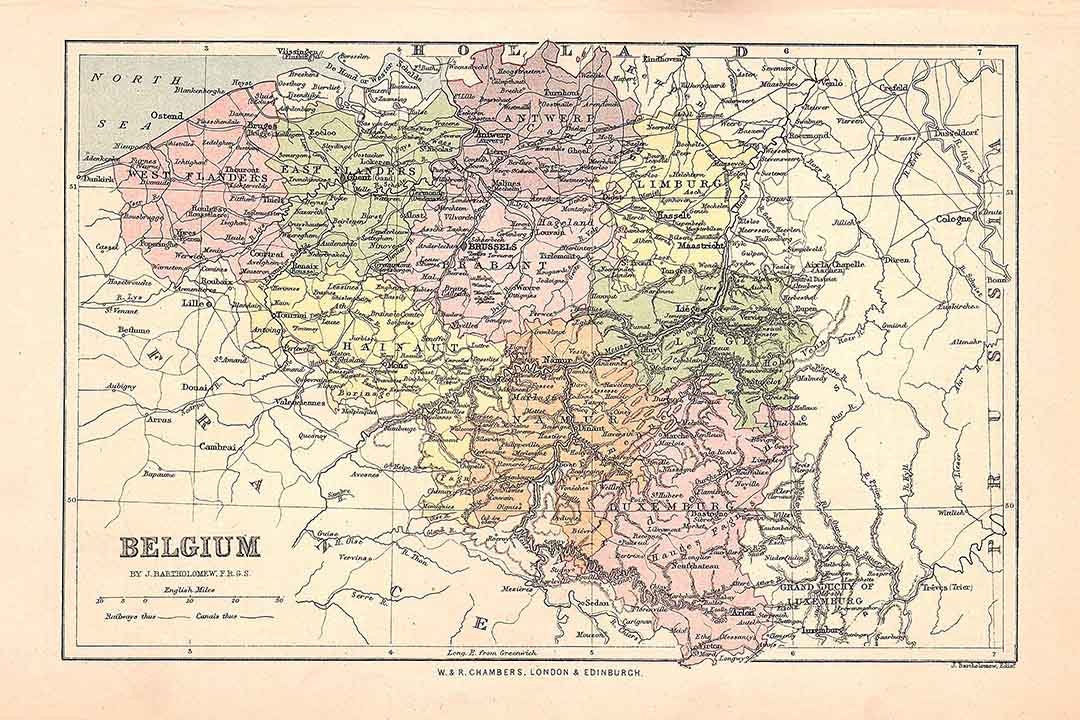 1888 Map of Belgium