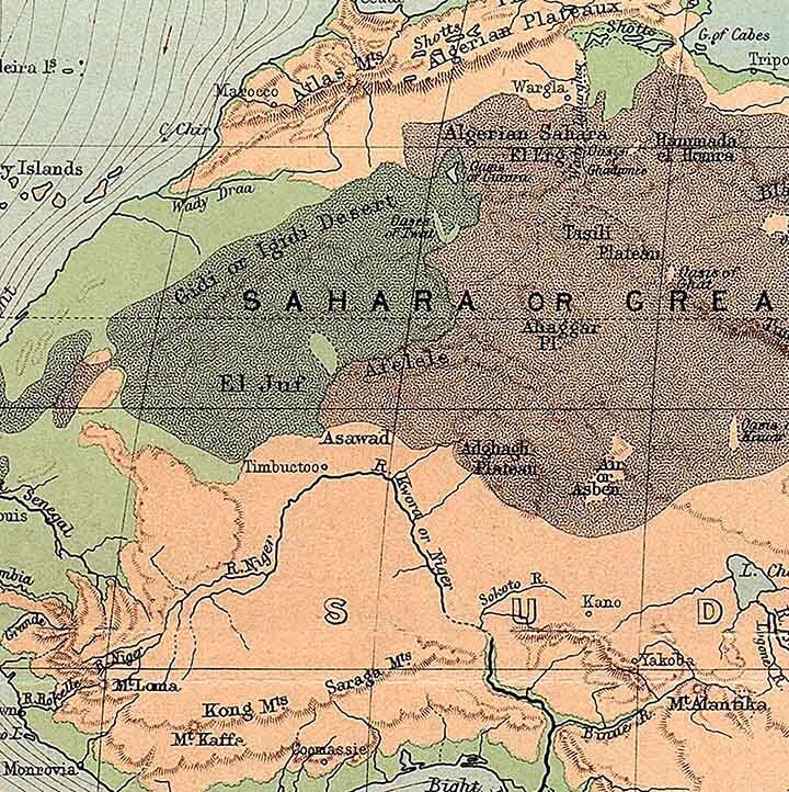 1888 Physical Map of Africa