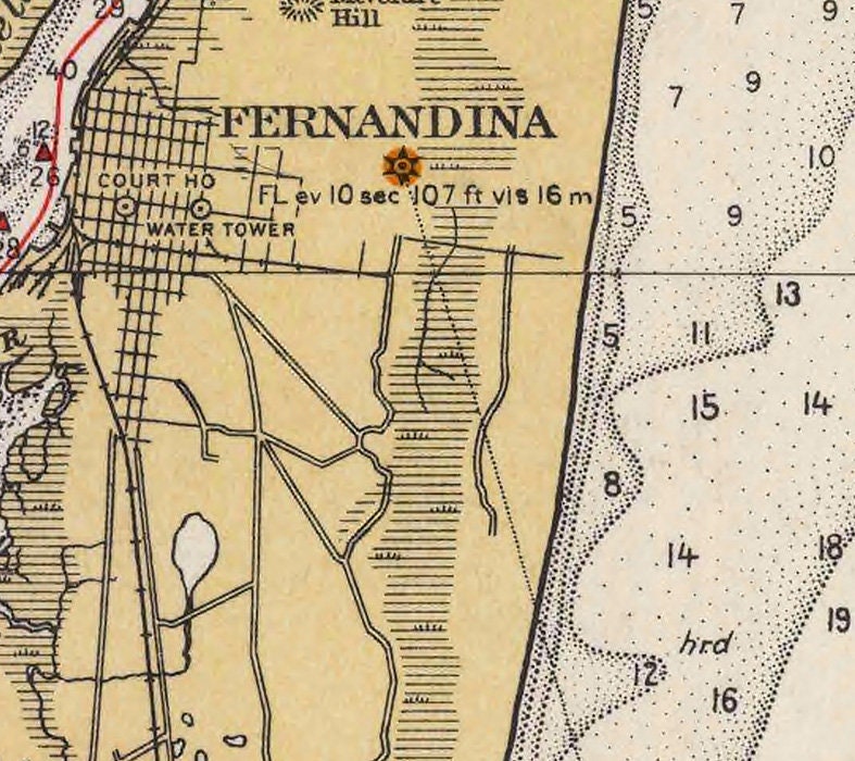 1936 Map of Amelia Island Florida