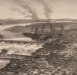 1863 Panoramic Map of Richmond Virginia