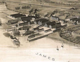 1891 Panoramic Map of Newport News Virginia
