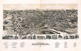1891 Panoramic Map of Roanoke Virginia