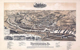 1891 Panoramic Map of Waynesboro Virginia