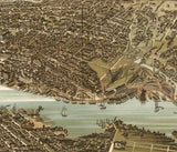 1892 Panoramic Map of Norfolk Virginia