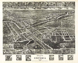 1907 Panoramic Map of Emporia Virginia