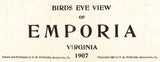 1907 Panoramic Map of Emporia Virginia