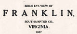 1907 Panoramic Map of Franklin Southampton County Virginia
