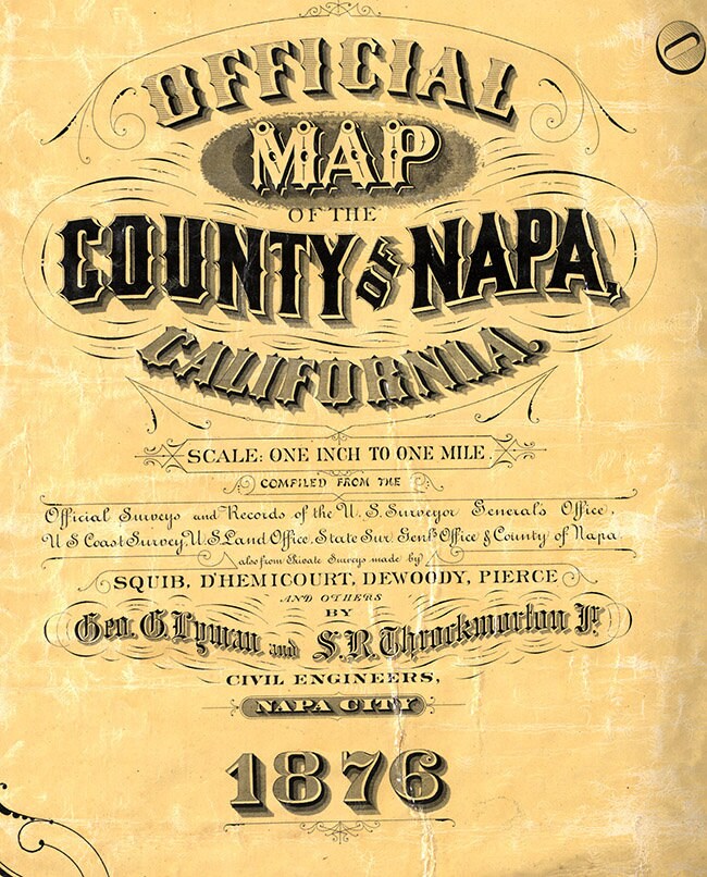 1876 Map of Napa County California
