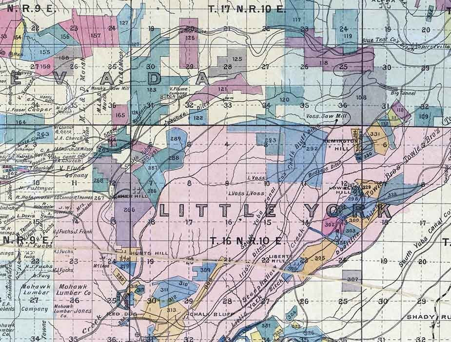 1880 Map of Nevada County California