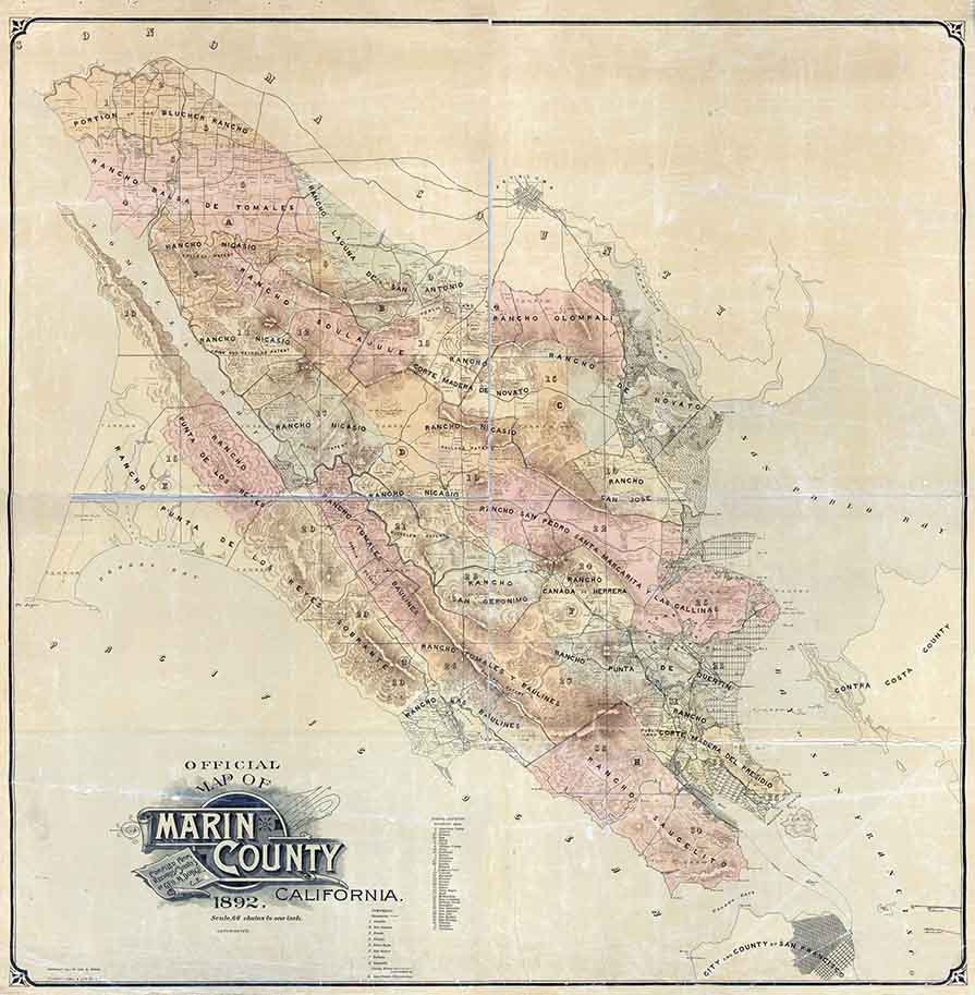 1892 Map of Marin County California