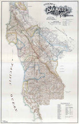 1894 Map of San Mateo County California