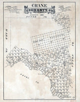 1889 Map of Crane County Texas