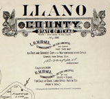 1890 Farm Line Map of Llano County Texas Landowners