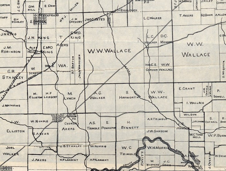 1892 Map of Tarrant County Texas Fort Worth