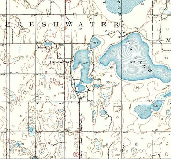 1931 Topo Map of Devils Lake Quad North Dakota