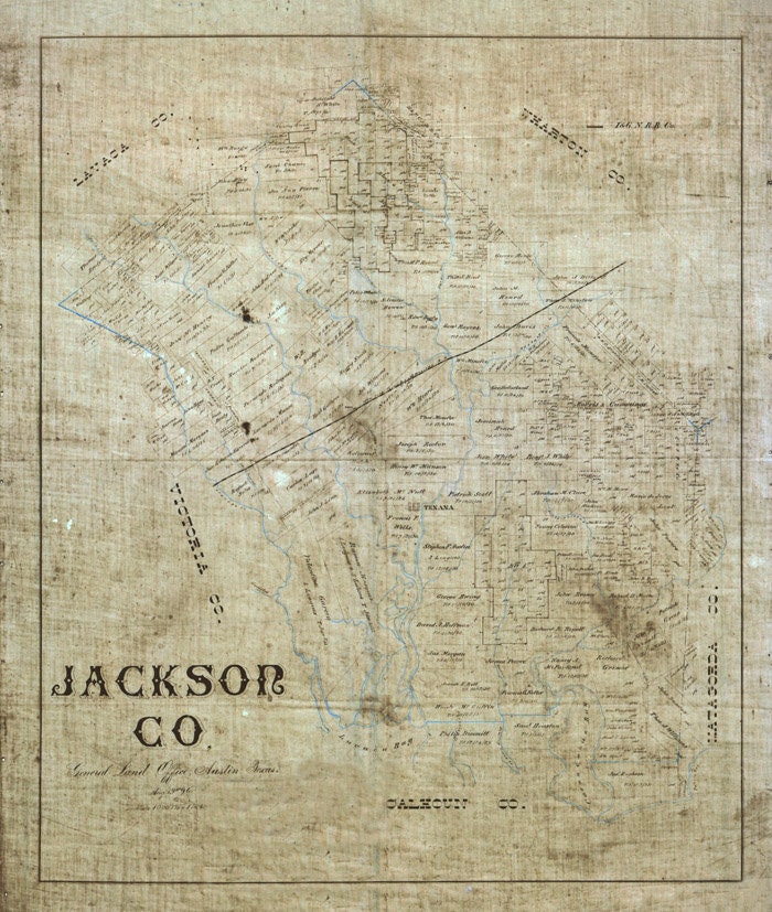 1896 Map of Jackson County Texas Texana