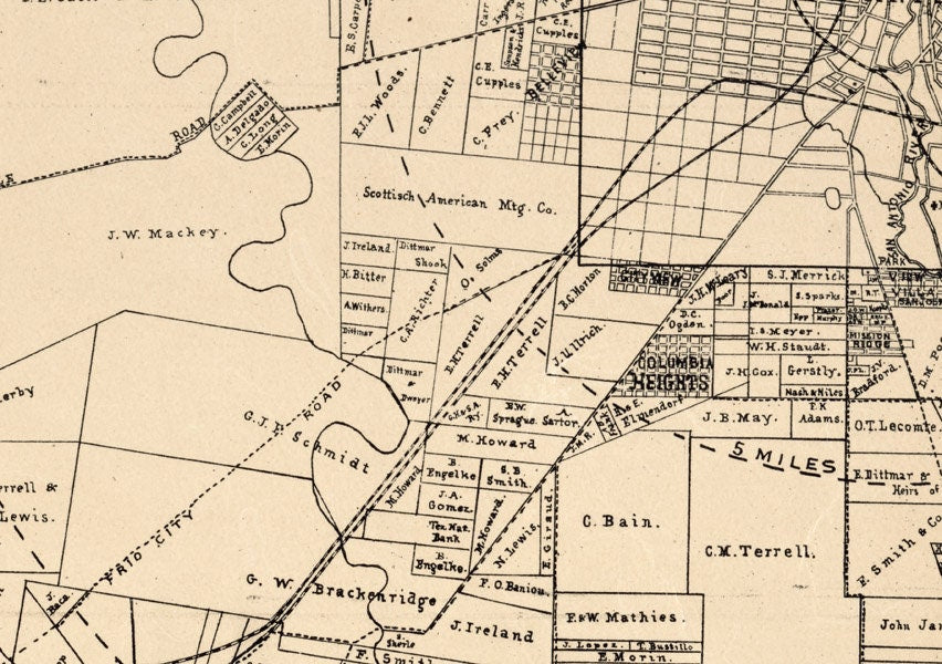 1897 Farm Line Map of Bexar County Texas