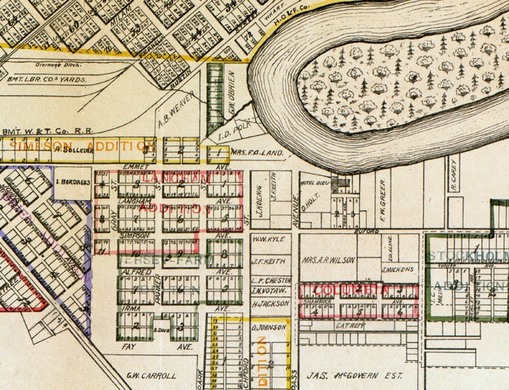 1902 Cadastral Map of Beaumont Texas