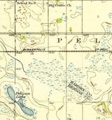 1928 Topo Map of Grahams Island North Dakota