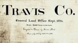 1914 Farm Line Map of Travis County Texas Austin