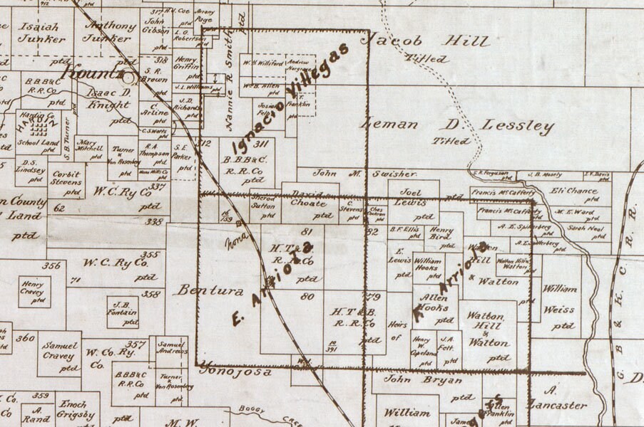 1898 Farm Line Map of Hardin County Texas