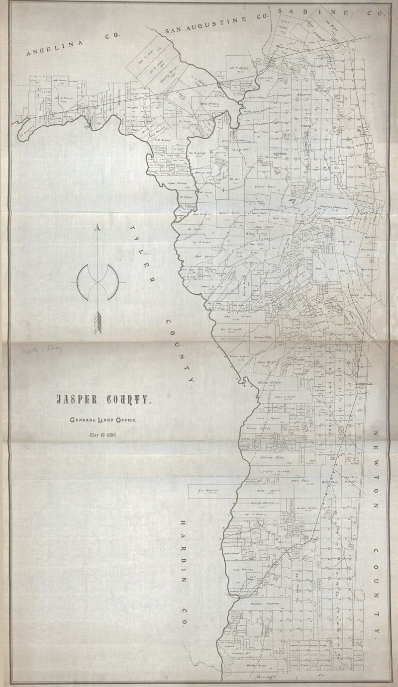 1898 Map of Jasper County Texas